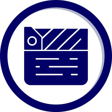 Alkış tahtası simgesi. Film yapma işareti, vektör illüstrasyonu