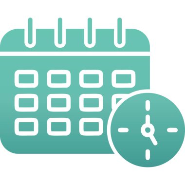 Zamanlama simgesi, vektör illüstrasyonu