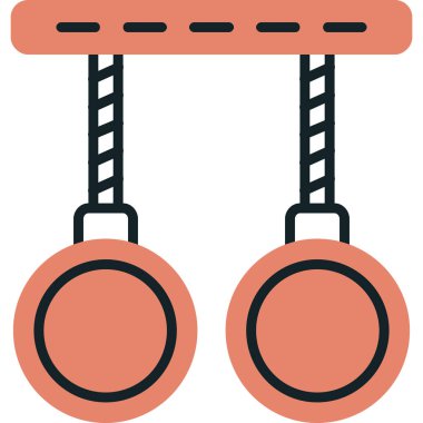 Modern Jimnastik Halkaları simgesinin vektör çizimi            