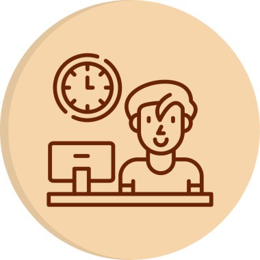 Sıkı Çalışma simgesi, vektör illüstrasyonu