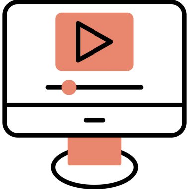 Video oynatıcı ikon vektör illüstrasyonu 