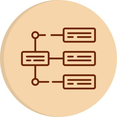 İş diyagramı simgesi. Ağ şeması simgesi. Veritabanı sembolü, vektör illüstrasyonu