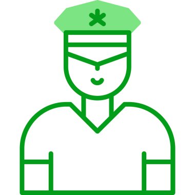 Güvenlik subayı simgesi, vektör illüstrasyonu basit tasarım