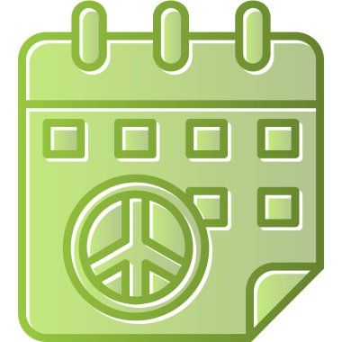 Takvim simgesi vektör illüstrasyonunda barış işareti