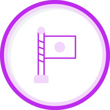 Japonya bayrak ikonu vektör illüstrasyonu