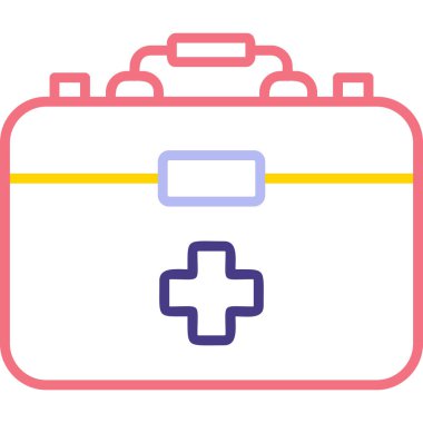 İlk Yardım Kit web simgesi, vektör illüstrasyonu 