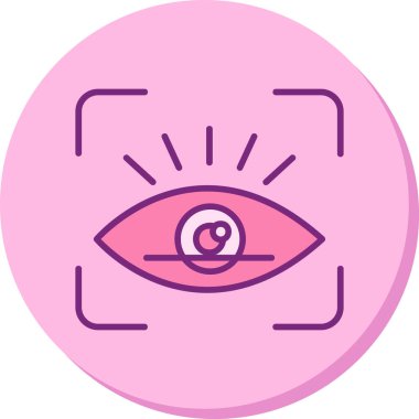 retina tarama simgesi, vektör illüstrasyonu 