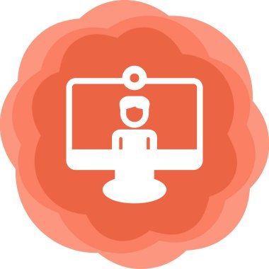 çevrimiçi konferans, illüstrasyon, vektör simgesi