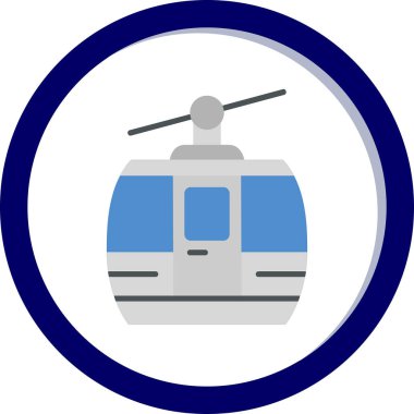 Kablo araba simgesi, vektör illüstrasyonu 