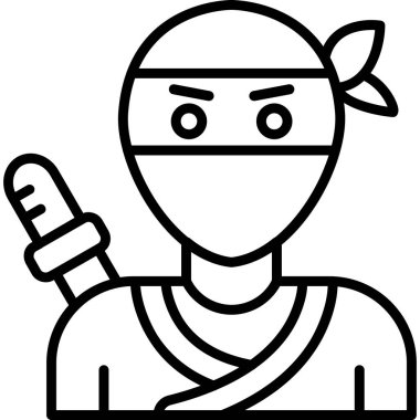 Ninja simgesi vektör illüstrasyonu 
