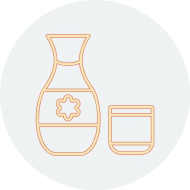 Kavanoz ikon vektör illüstrasyonunda alkol sakesi