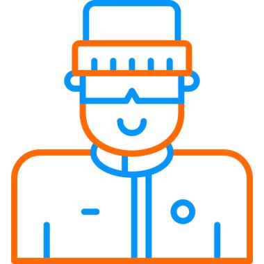 Kayakçı avatar simgesi. vektör illüstrasyonu        