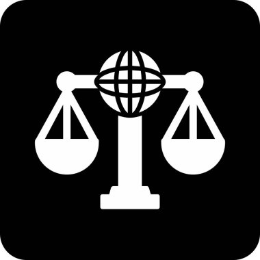 Uluslararası Hukuk simgesinin vektör illüstrasyonu