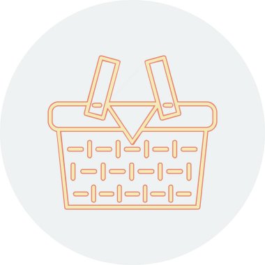 piknik sepeti simge vektör çizim