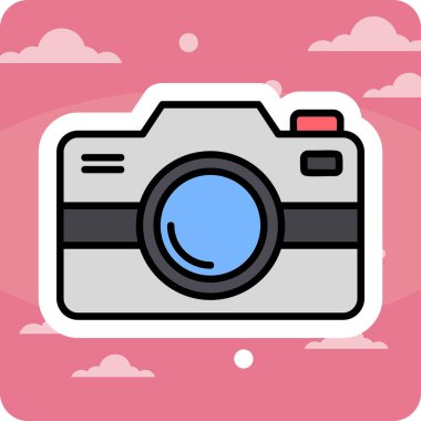 Fotoğraf makinesi simgesi, vektör illüstrasyonu. düz tasarım biçimi              