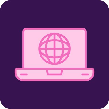 İnternet web simgesi basit illüstrasyon 