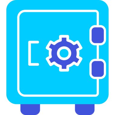 Dolap, güvenli, Vector Line Illustration. İş ve Finans simgesi.