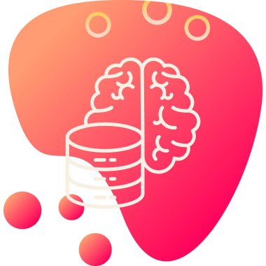 veritabanı beyin simgesi, vektör çizimi 