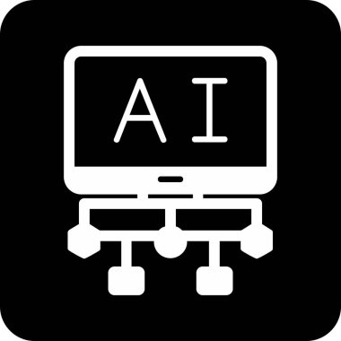 Yapay Zeka. Web simgesi basit illüstrasyon 