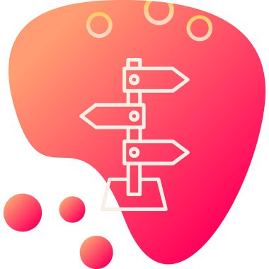 yön işareti simgesi, vektör illüstrasyonu 