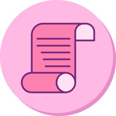 Kağıt parşömen. Web simgesi basit illüstrasyon                