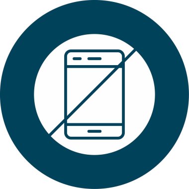 Cep telefonu yasak işareti. Web simgesi basit tasarım