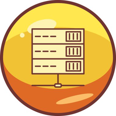 bilgisayar sunucu simgesi, vektör illüstrasyonu basit tasarım