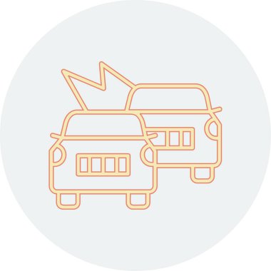 Araba kaza web simgesi, vektör çizim