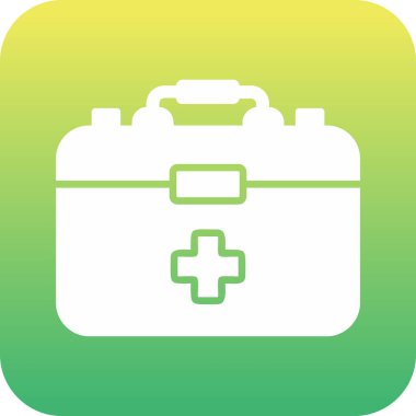 İlk Yardım Kit web simgesi, vektör illüstrasyonu 