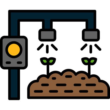 Otomatik sulama. Web simgesi vektör illüstrasyonu