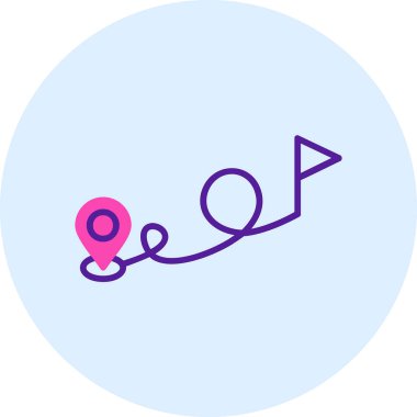 Hedef konsept, konum pin vektörü simgesi