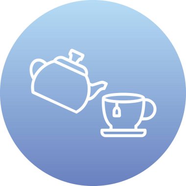 Çaydanlık ve çaydanlık ikon vektör çizimi