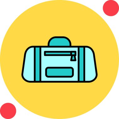 Spor çantası simgesi, vektör illüstrasyonu