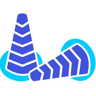 Trafik Konileri web simgesi, vektör illüstrasyonu