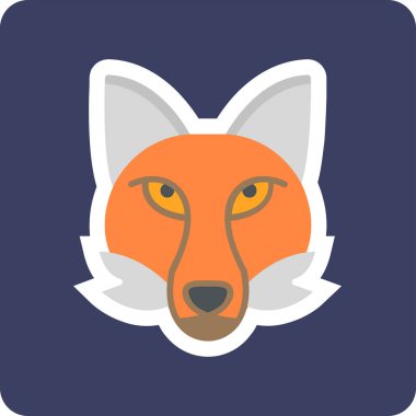 Fox Web simgesi, vektör illüstrasyonu