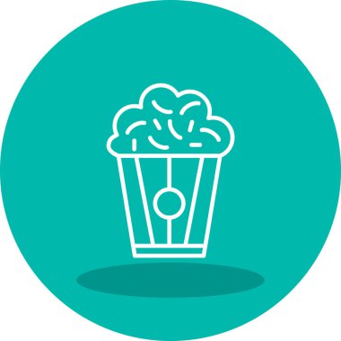 Patlamış mısır. Web simgesi basit illüstrasyon                                  