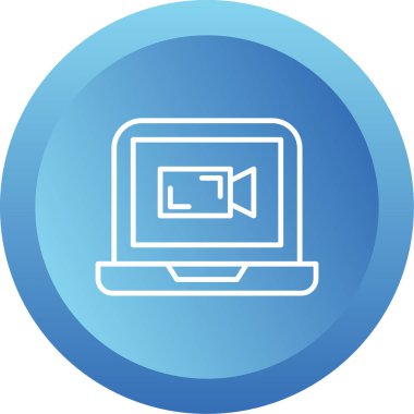 Video Sohbet simgesi, düz tasarım