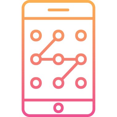 Mobil Desen Kilit simgesi, vektör illüstrasyonu