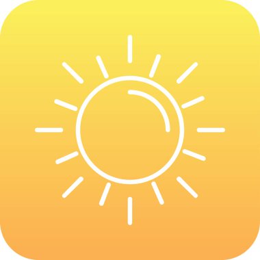 Güneş. Web simgesi basit illüstrasyon 