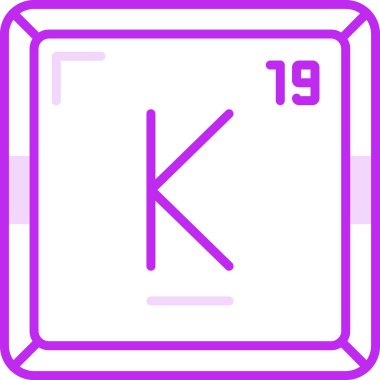 Potasyum kimyasal element simgesi web basit illüstrasyon