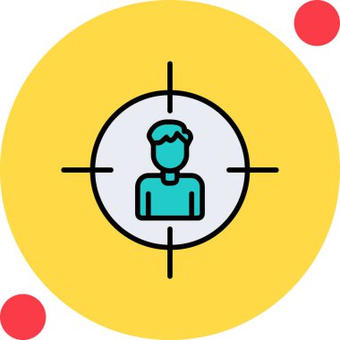 İnsan hedef simgesi, vektör illüstrasyonu basit tasarım