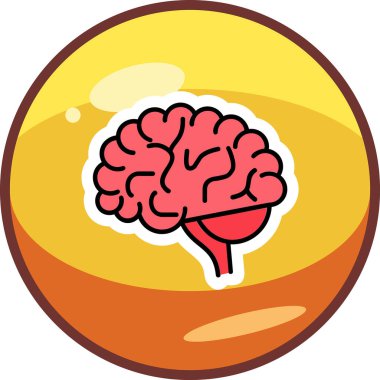 Beyin. Web simgesi basit illüstrasyon 