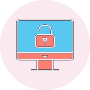 Güvenli olmayan bilgisayar vektör simgesi modern basit illüstrasyon