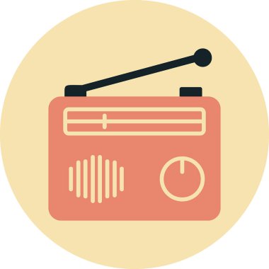 Radyo. Web simgesi basit illüstrasyon 
