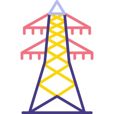 elektrik kulesi simgesi, vektör illüstrasyonu