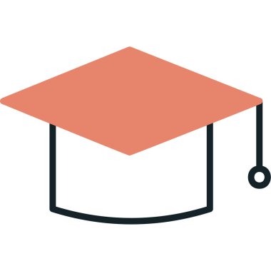 mezuniyet şapkası, web simgesi basit illüstrasyon