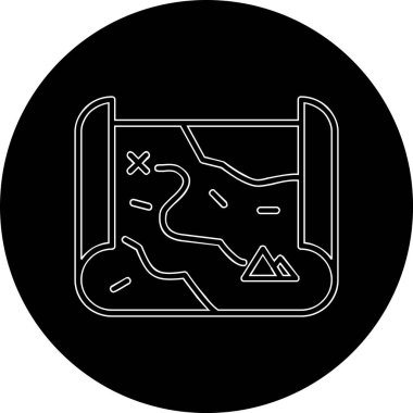 harita simgesinin vektör illüstrasyonu 