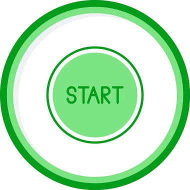 Düğme web simgesi, vektör illüstrasyonunu başlat  