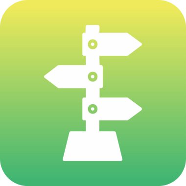 yön işareti simgesi, vektör illüstrasyonu 