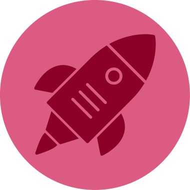 Roket. Web simgesi basit illüstrasyon 